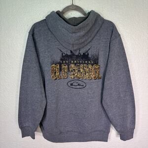 Drake Waterfowl Hoodie Mens Small Old School Hunting Duck Graphic Grey Soft NEW